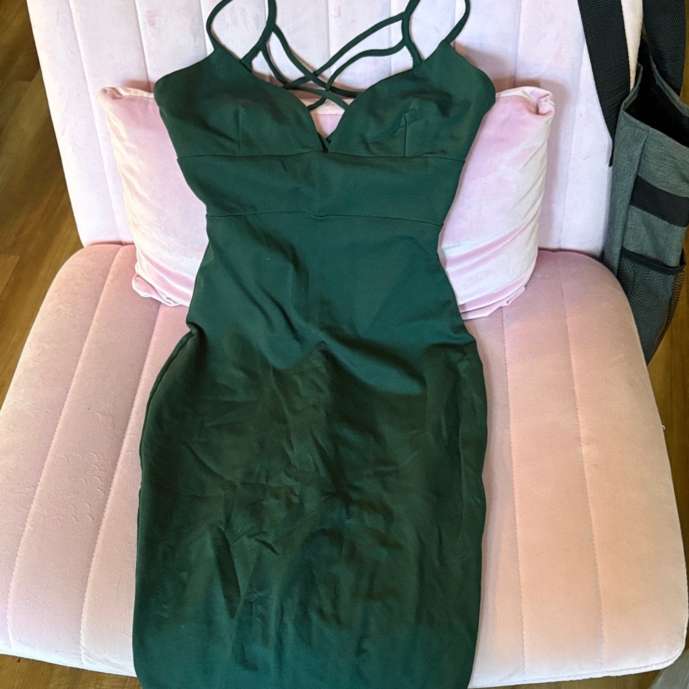 Windsor Elegant Backless Dark Green Dress